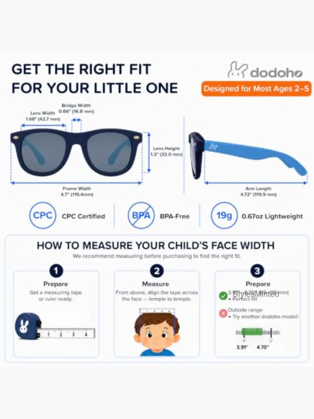 Polarized Kids Sunglasses UV400 Protection Flexible BPA-Free Wayfarer